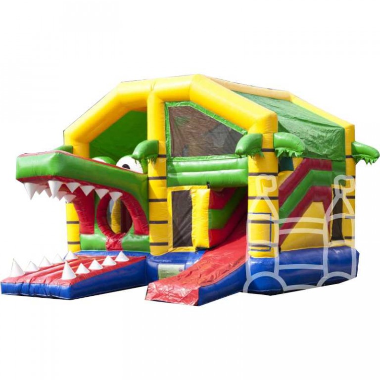 Speelkussen multiplay krokodil overdekt 6x5 - Springkussenverhuur Breda