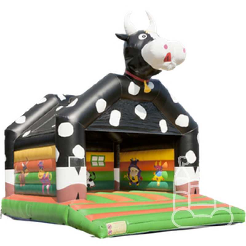 Springkussen Koetje met dak 5x4m huren