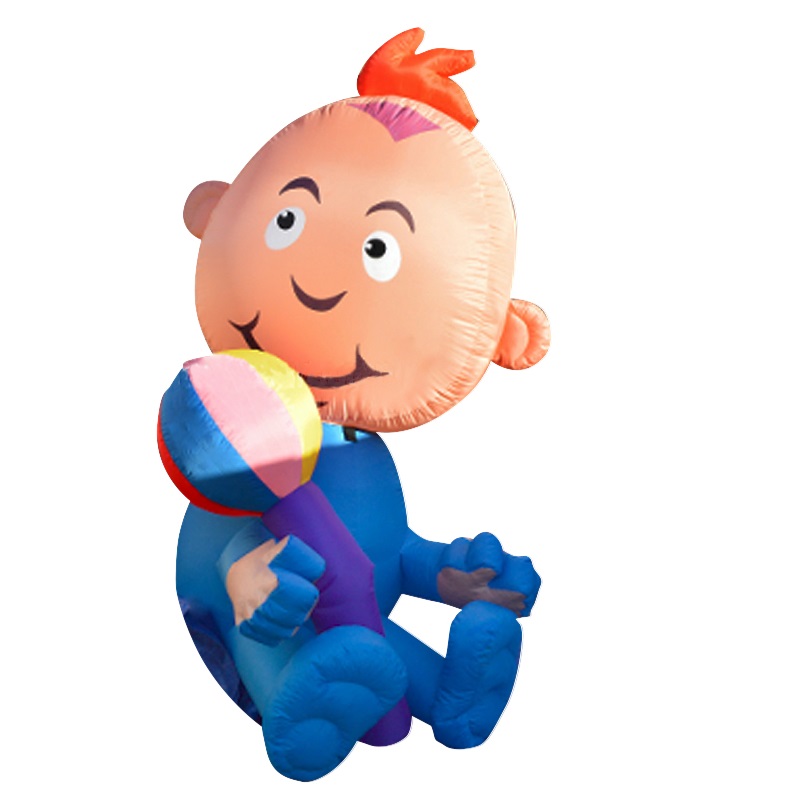 Opblaasbare Baby Jongen met Rammelaar 2,5m huren