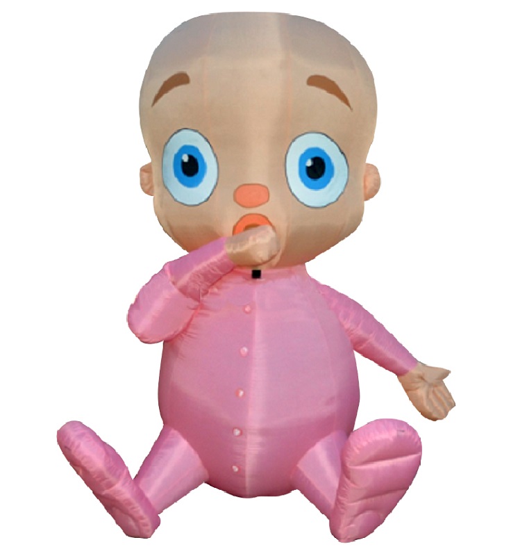 Opblaasbare Baby Meisje Roze 2,5m huren