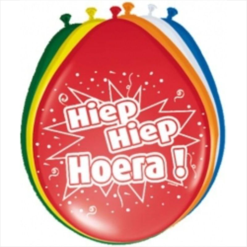 Ballon Hiep Hiep Hoera! (8 stuks) kopen