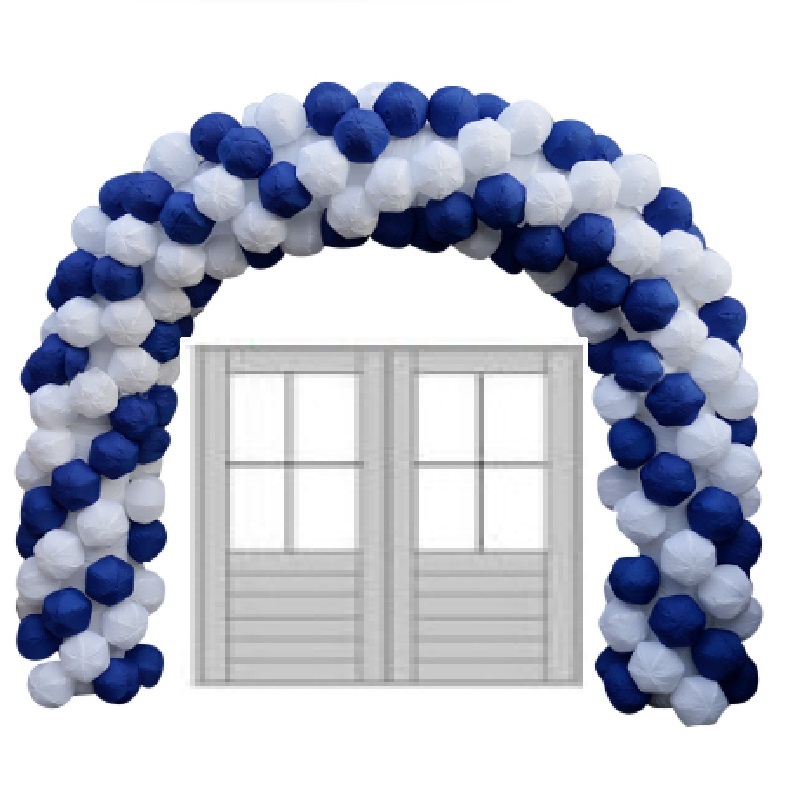 Opblaasbare Ballonnenboog Wit Blauw (dubbeldeurs)