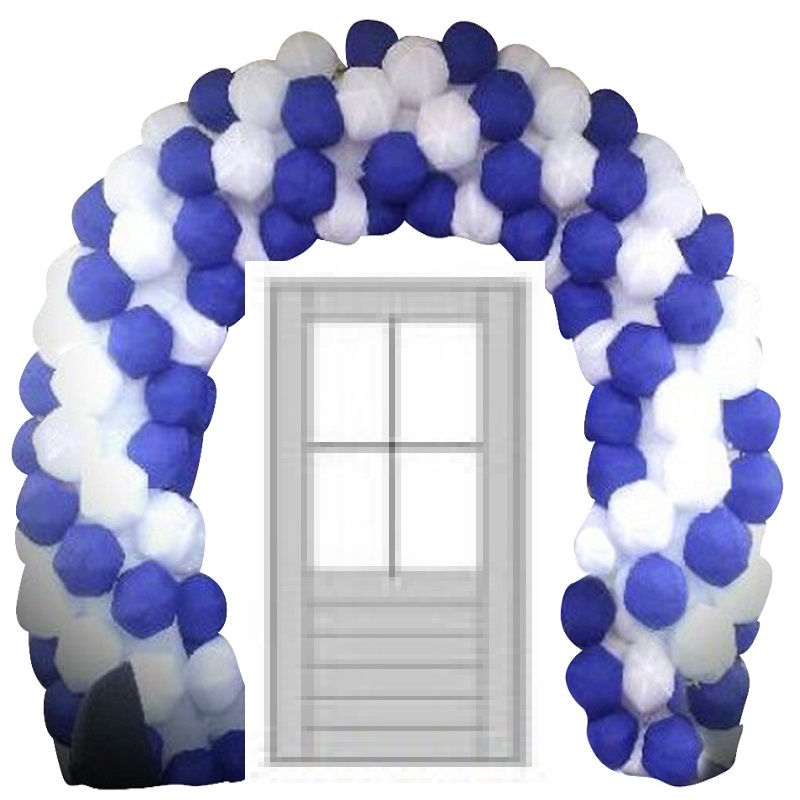 Opblaasbare Ballonnenboog Wit Blauw (enkele deur)