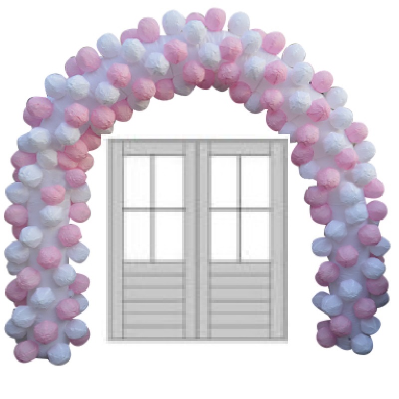 Opblaasbare Ballonnenboog Wit Roze (dubbeldeurs)