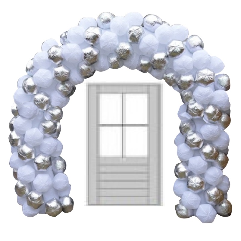 Opblaasbare Ballonnenboog Wit Zilver (enkele deur)