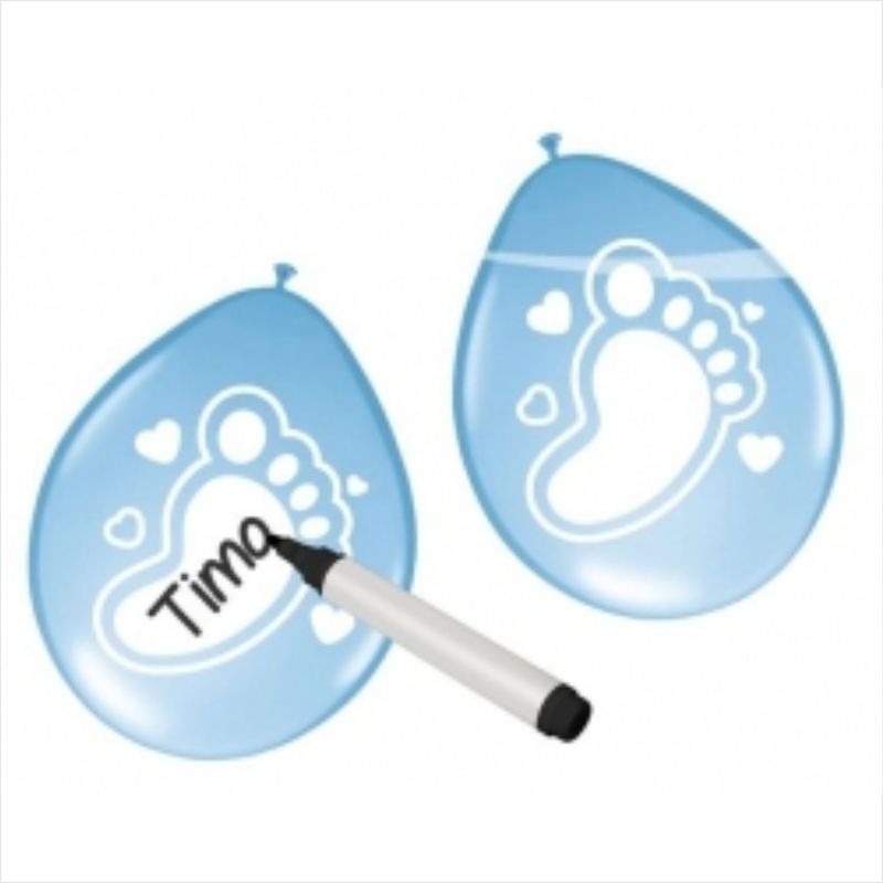 Beschrijfbare ballonnen (6 stuks) lichtblauw kopen