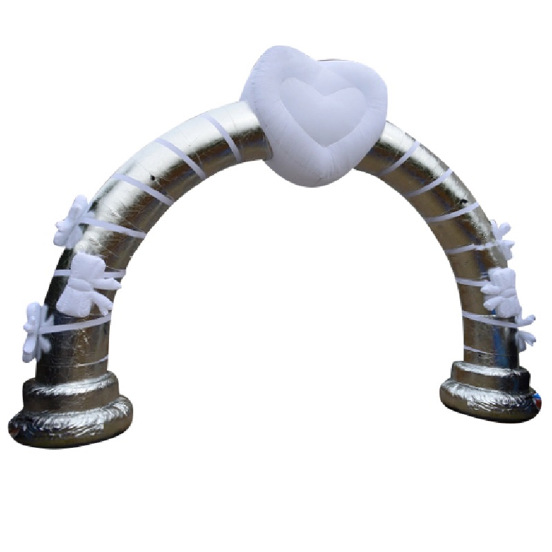 Opblaasbare Decoratieboog Wit Zilver Huren