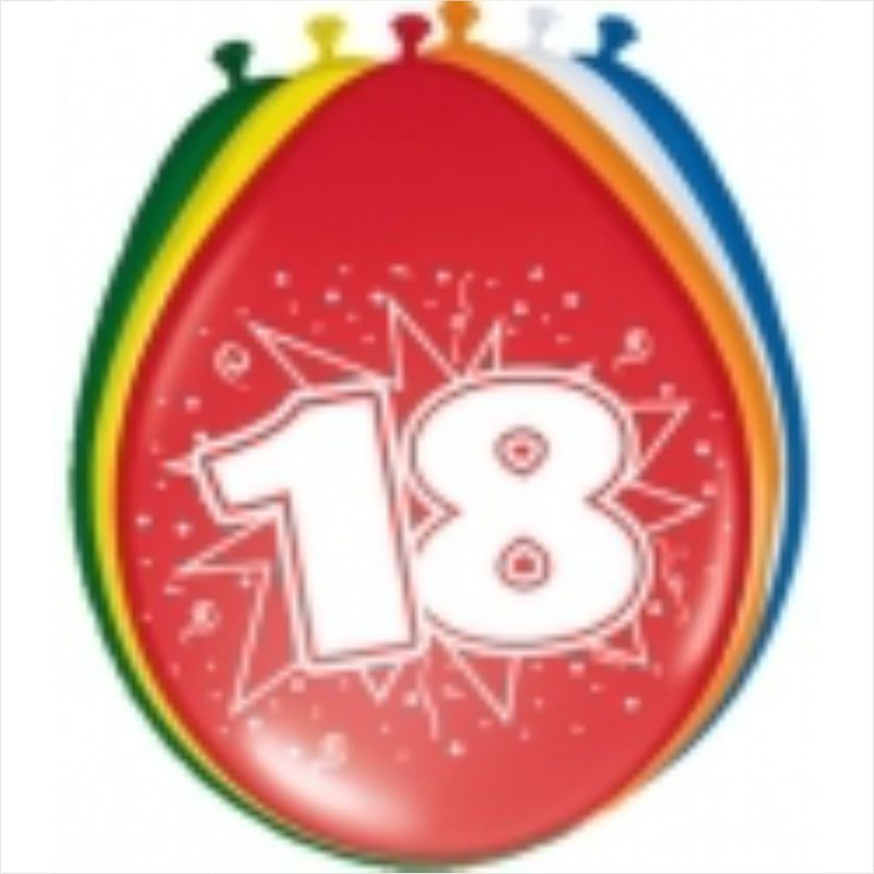 Cijferballon 18 jaar (8 stuks) kopen
