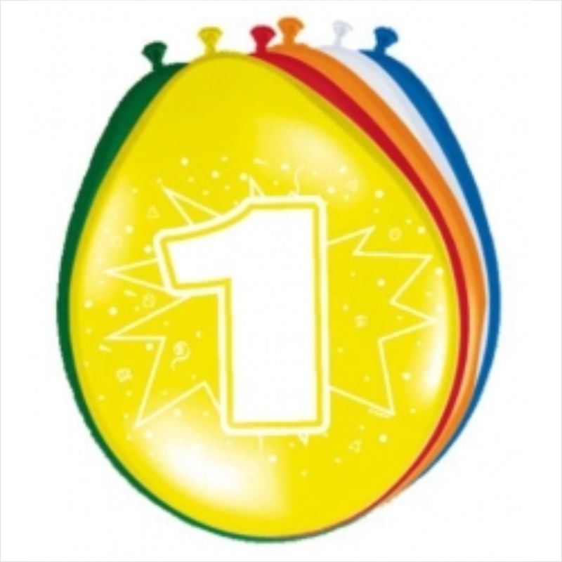 Cijferballon 1 jaar (8 stuks) kopen