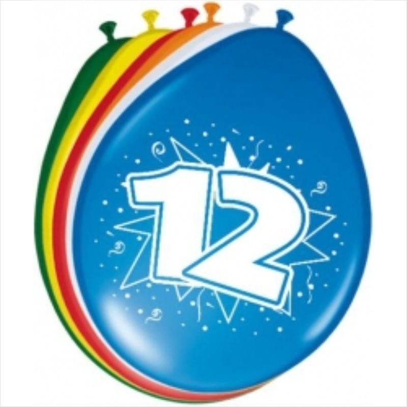 Cijferballon 12 jaar (8 stuks) kopen