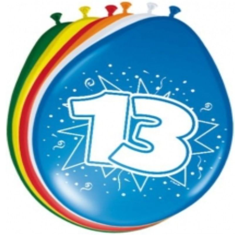 Cijferballon 13 jaar (8 stuks) kopen