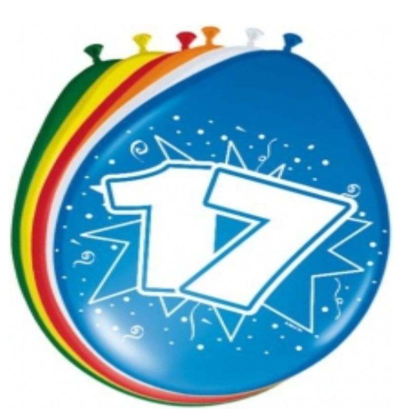 Cijferballon 17 jaar (8 stuks) kopen