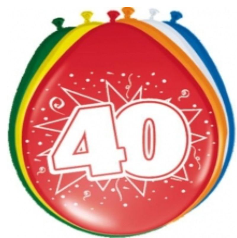 Cijferballon 40 jaar (8 stuks) kopen