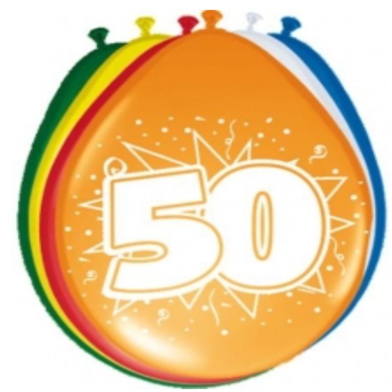 Cijferballon 50 jaar (8 stuks) kopen