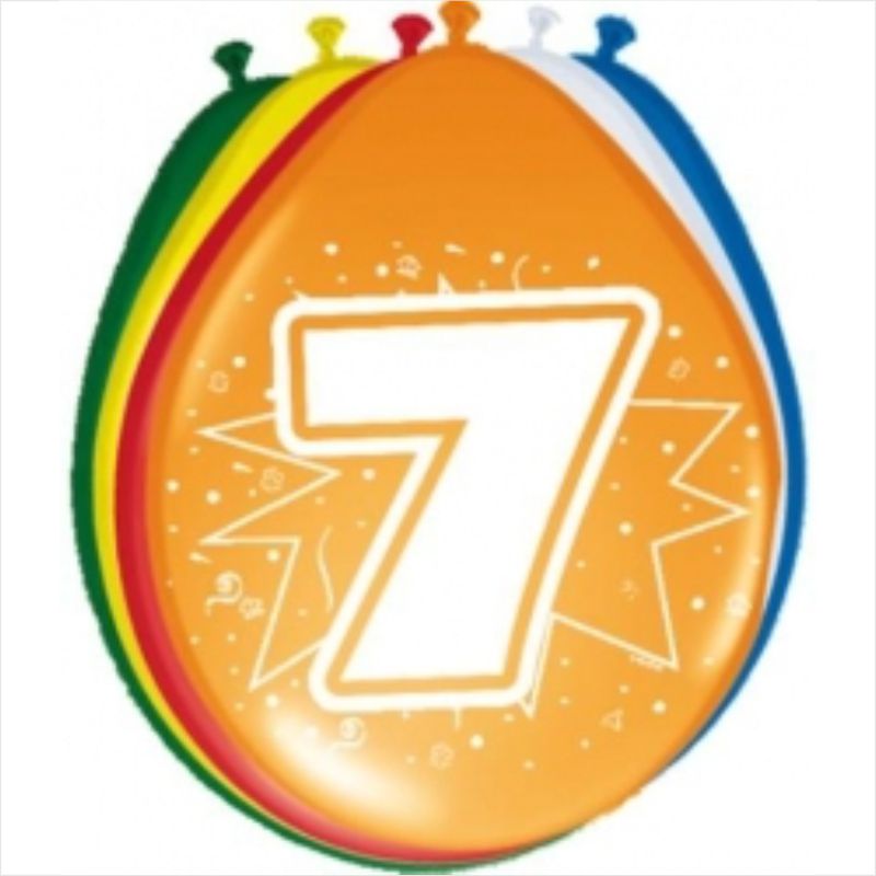 Cijferballon 7 jaar (8 stuks) kopen