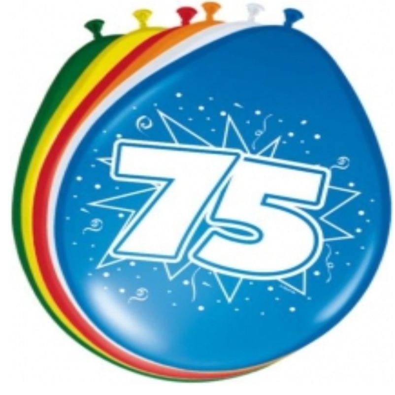 Cijferballon 75 jaar (8 stuks) kopen