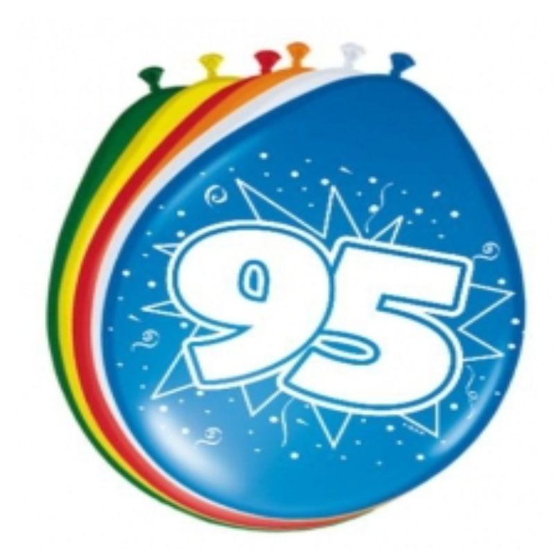 Cijferballon 95 jaar (8 stuks) kopen