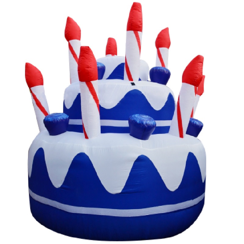 Opblaasbare Feest Taart Blauw Huren