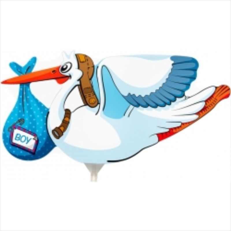 Mini folieballon Ooievaar jongen kopen