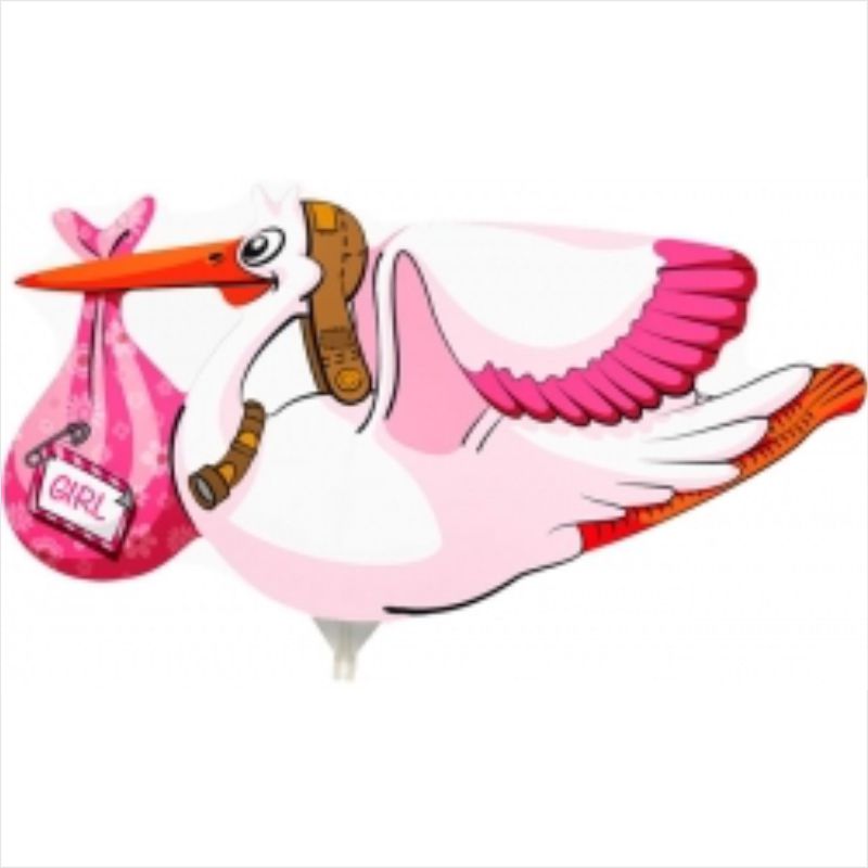 Mini folieballon Ooievaar meisje kopen