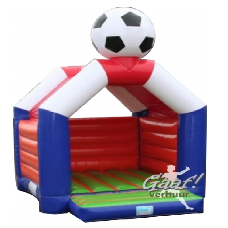 Springkussen Voetbal 5x4m met dak huren